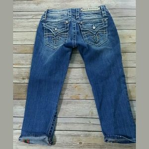 Rock Revival 'Celine' Light Wash Denim Capri 25